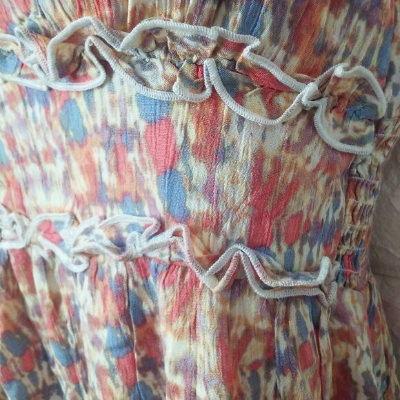 Gypsies+Moondust Tiered Ruffle Mini Sun Dress Lady-L Knot-Straps Smocked HiWaist - Picture 4 of 14